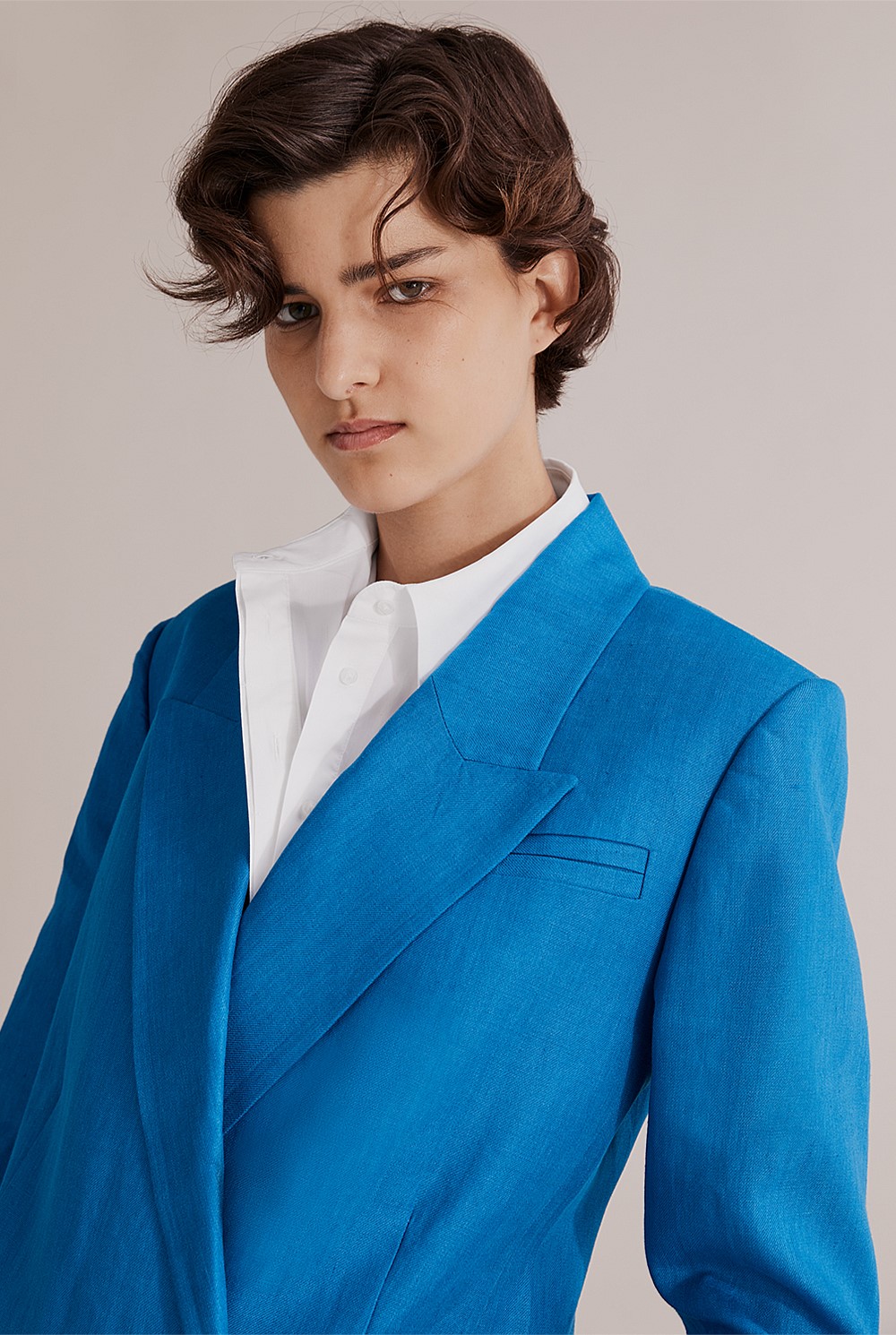 Linen Double Breasted Blazer