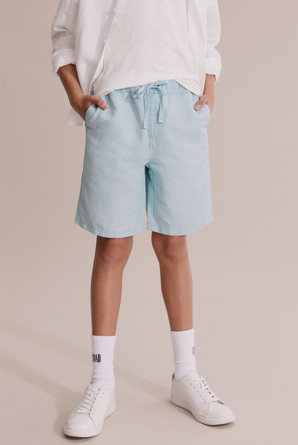 Teen Drawcord Linen Short