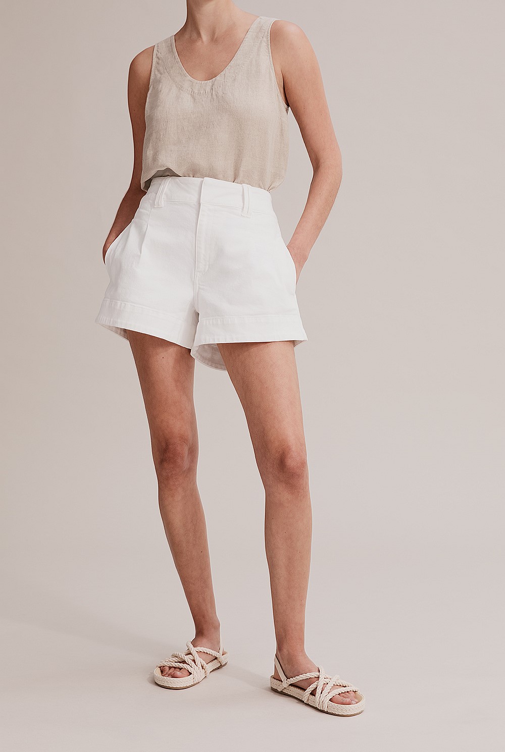 Australian Cotton Denim Pleated Short