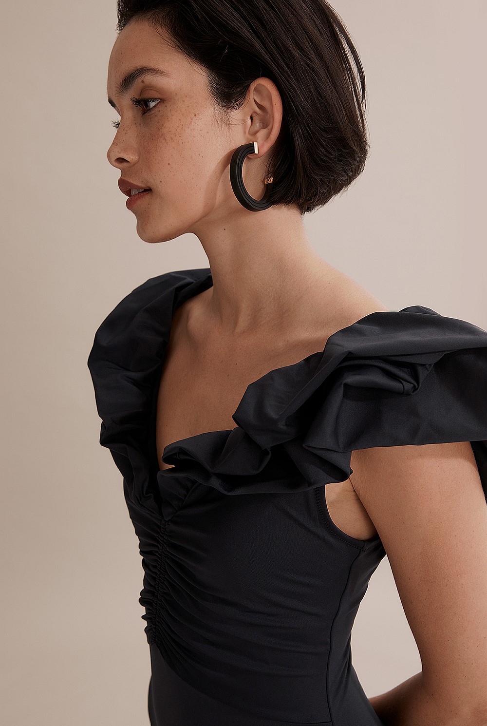 Recycled Nylon Swim Ruffle One Piece