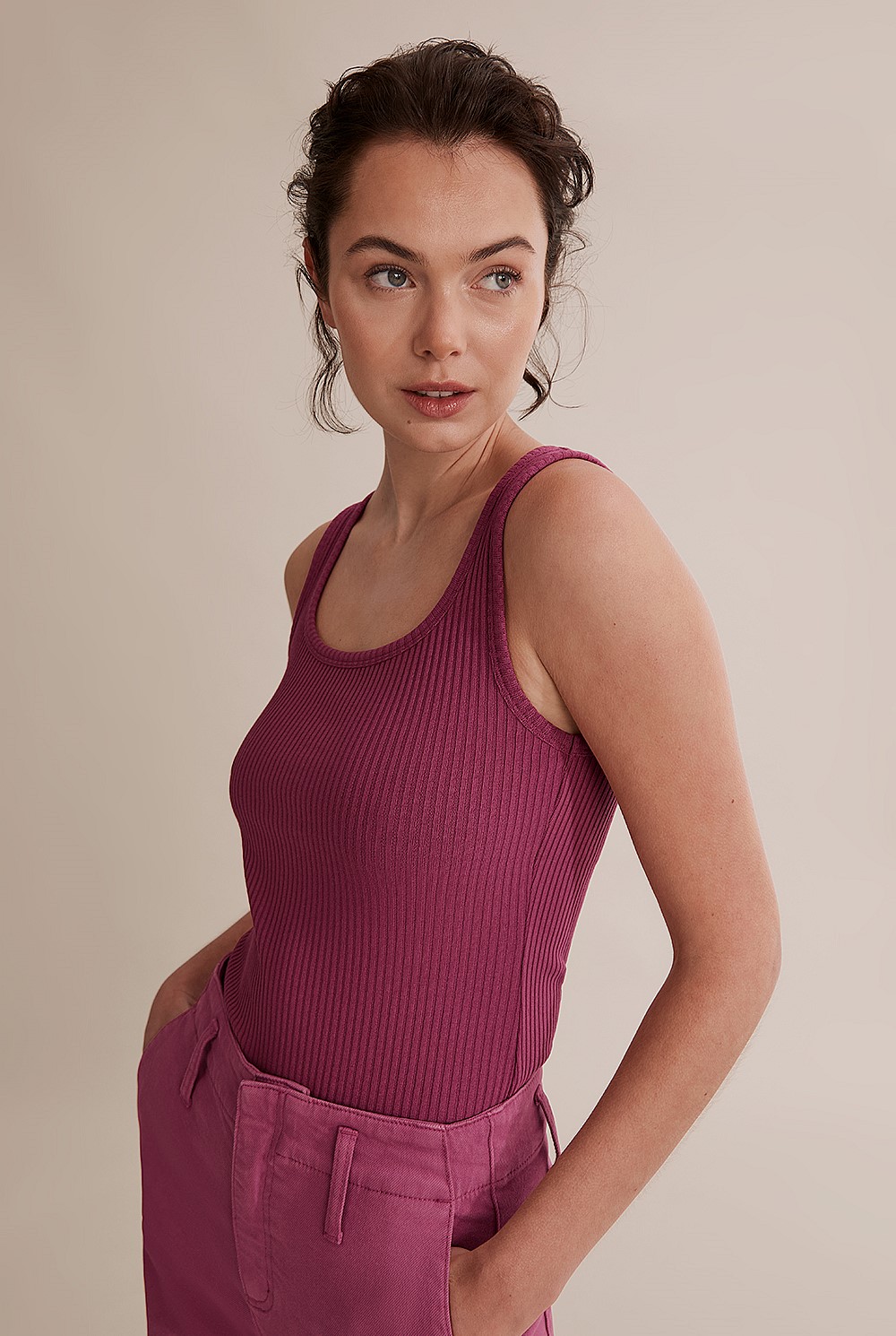 Square Neck Rib Top