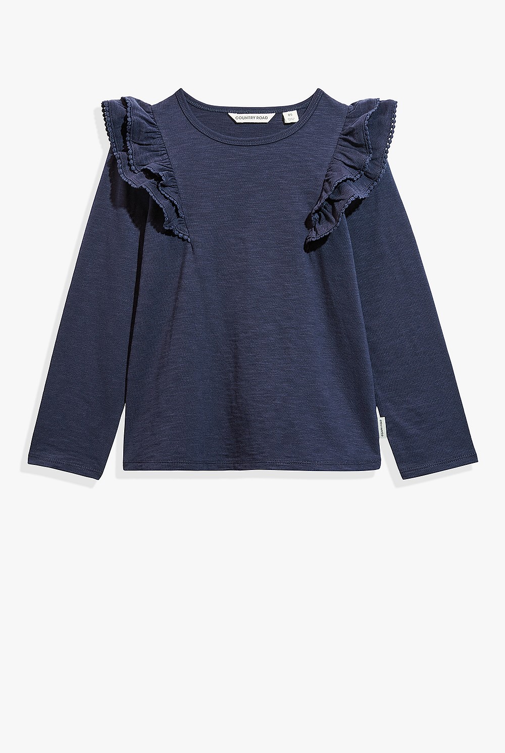 Cotton Slub Frill T-Shirt