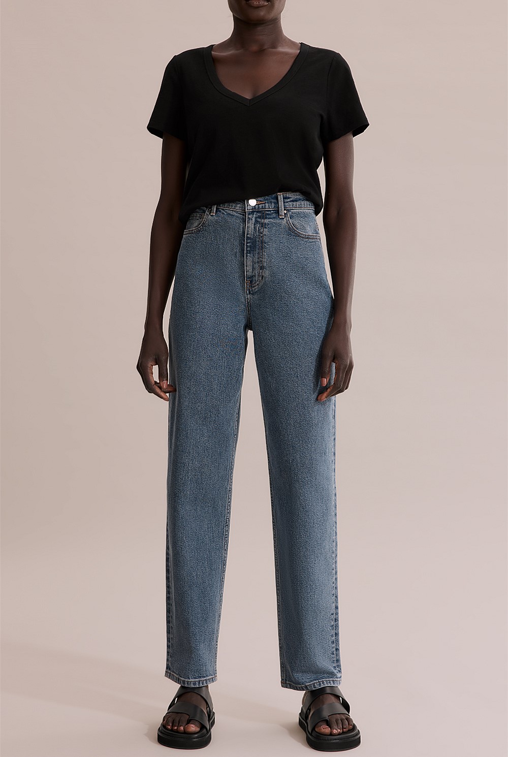 Cotton Relaxed Tapered Jean