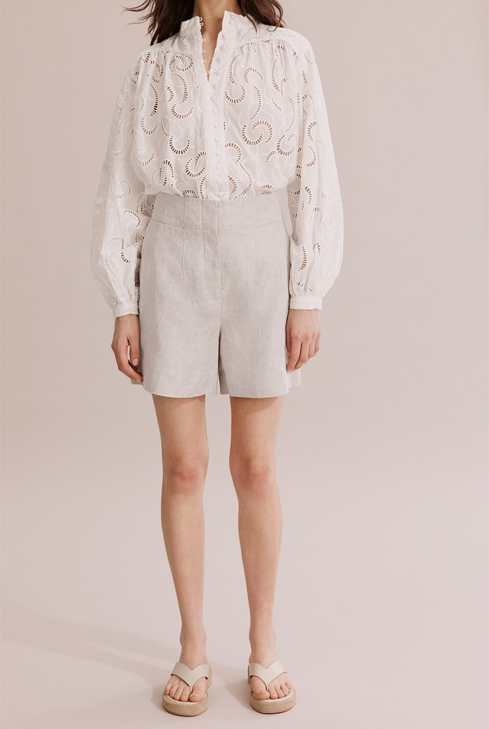 Linen Wide Leg Short