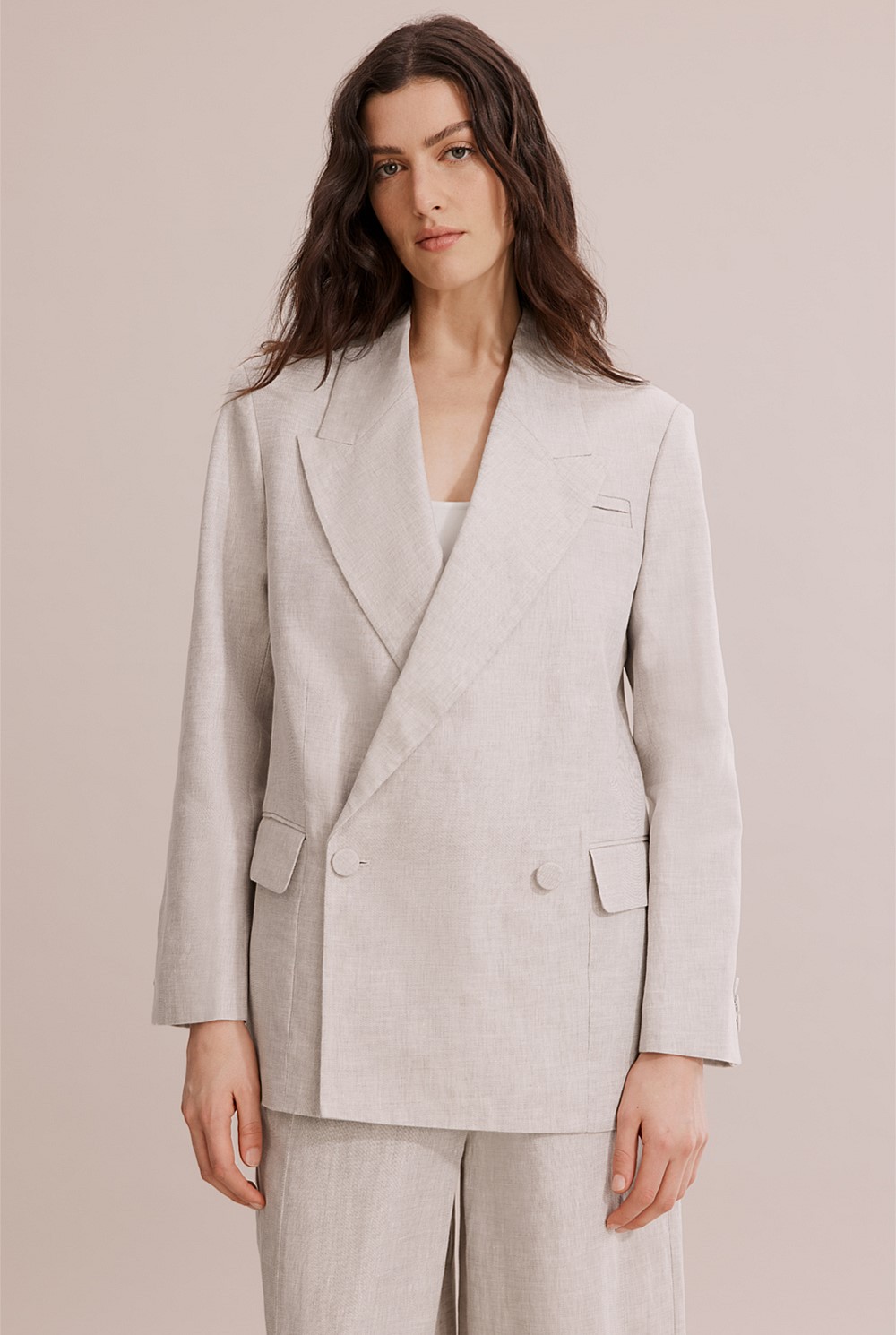 Linen Double Breasted Blazer