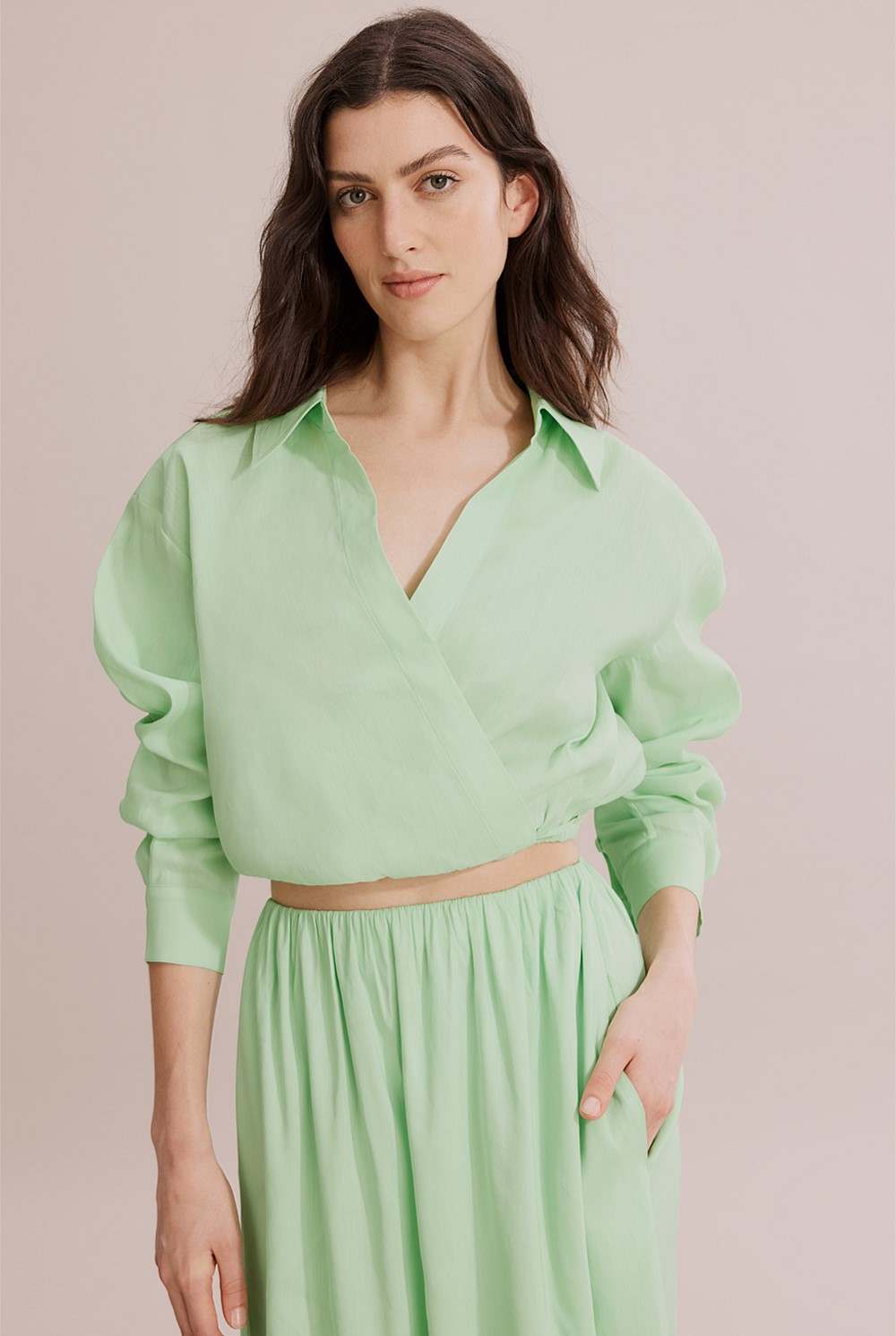 Cropped Wrap Shirt