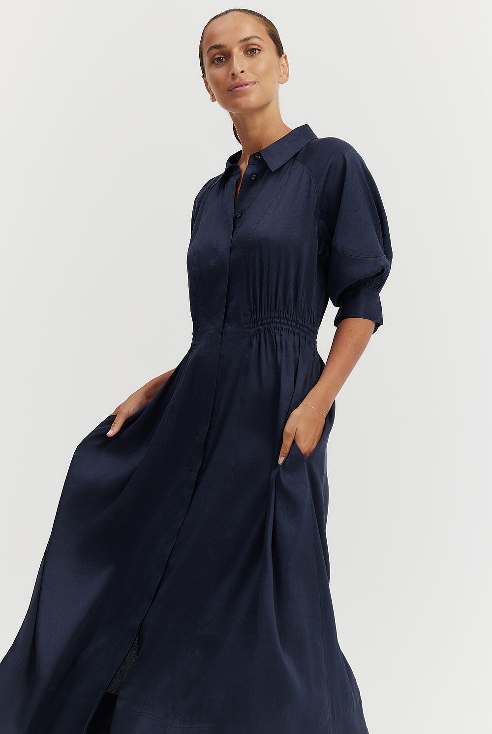 Cinched Shirt Dress