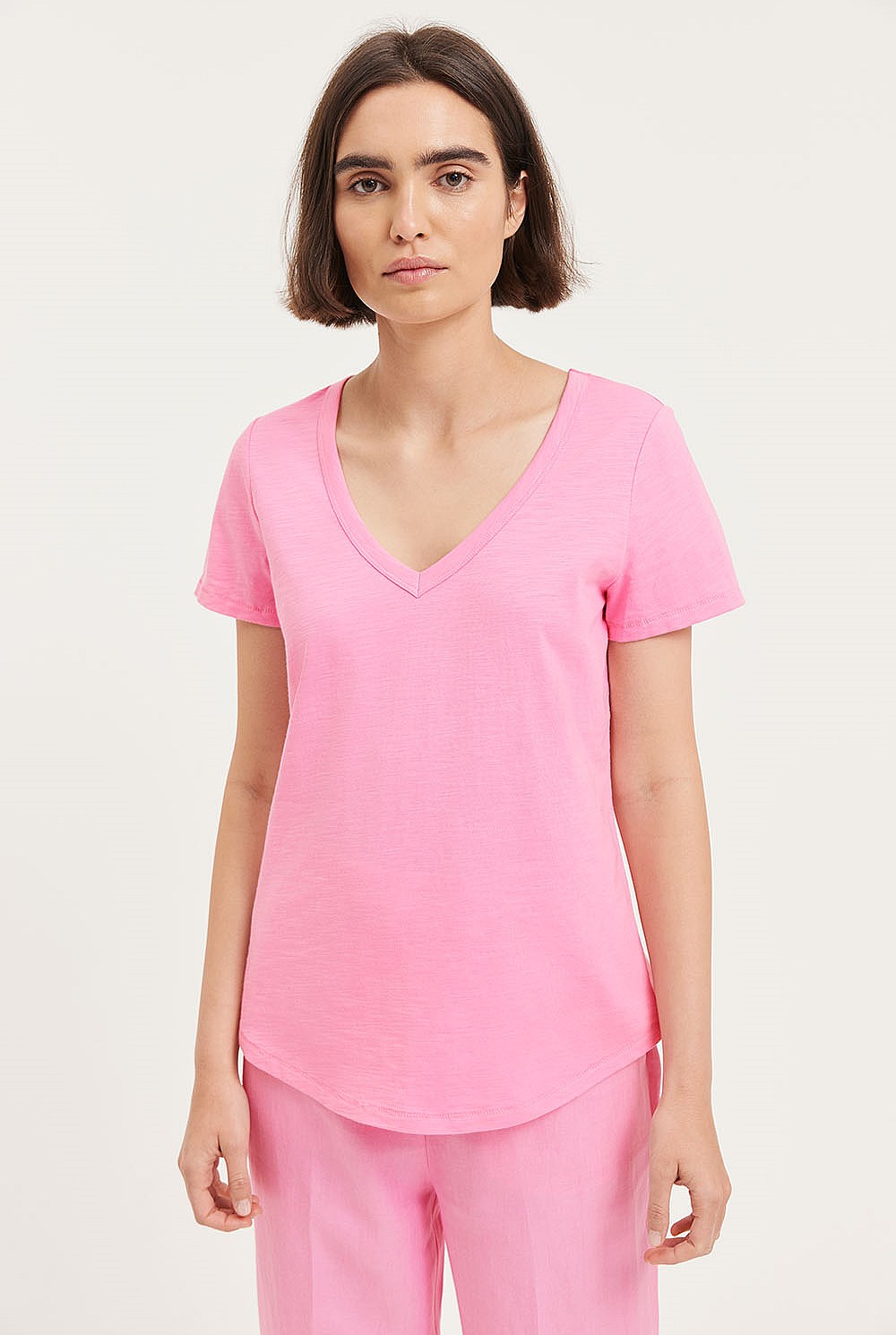 Australian Cotton Slub V-Neck T-Shirt