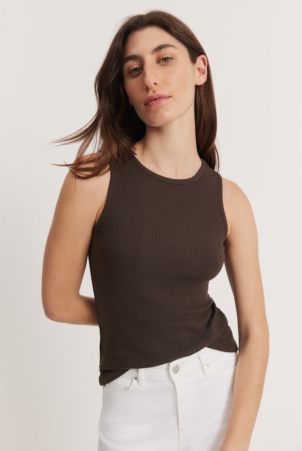 High Neck Rib Tank