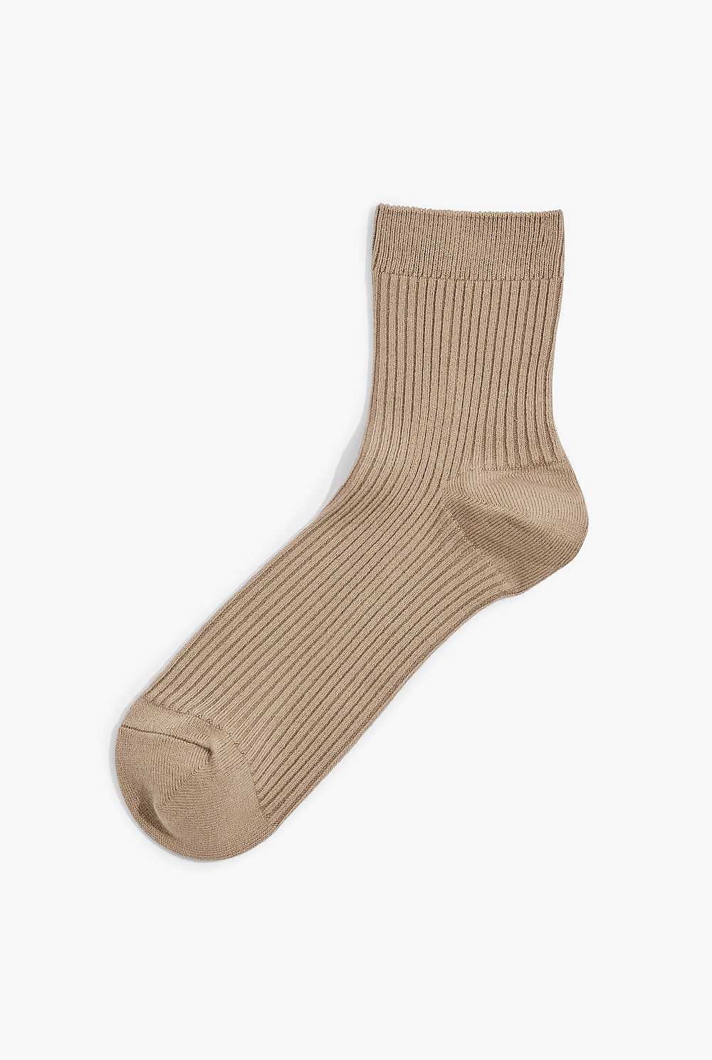 Cotton Blend Ribbed Quarter Crew Sock