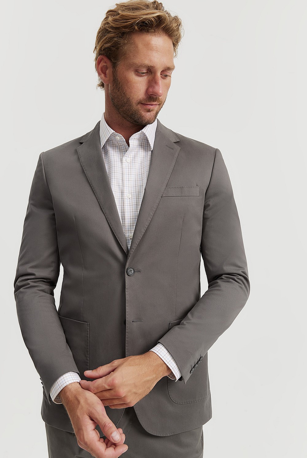 Slim Fit Cotton Stretch Blazer