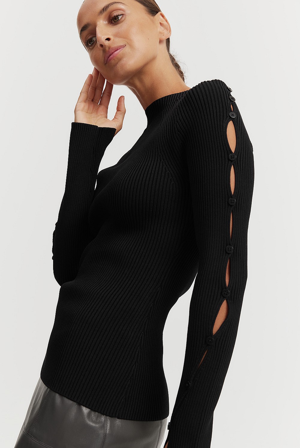 Cut-Away Knit Top