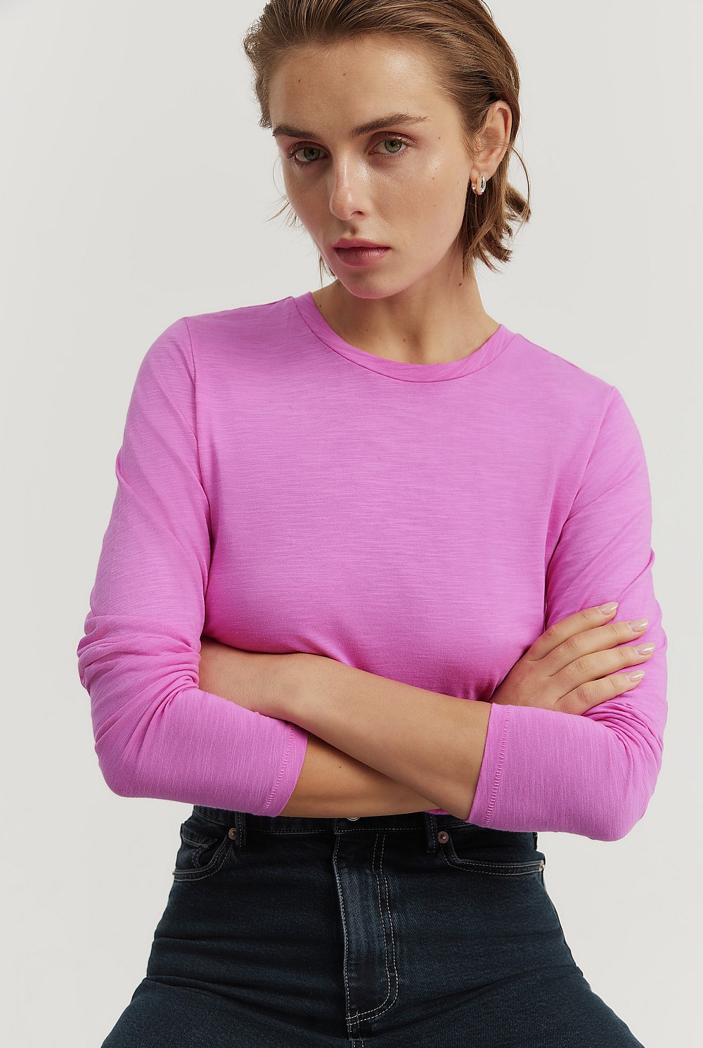 Long Sleeve Australian Cotton Slub T-Shirt