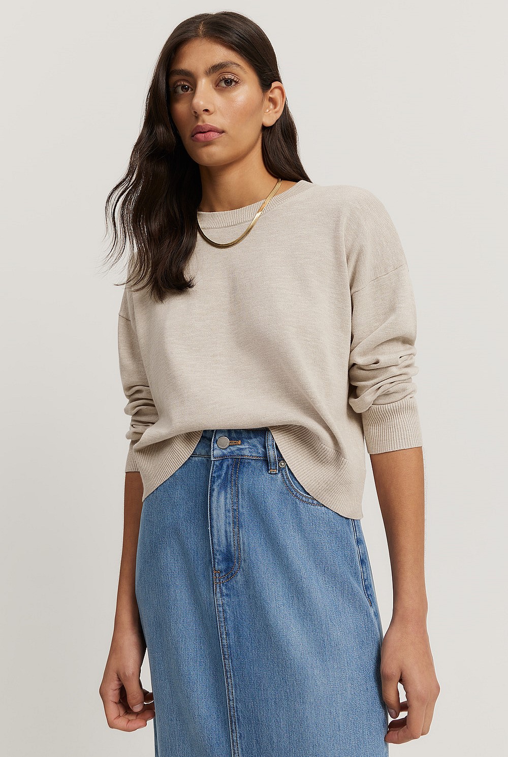Cotton Linen Crew Neck
