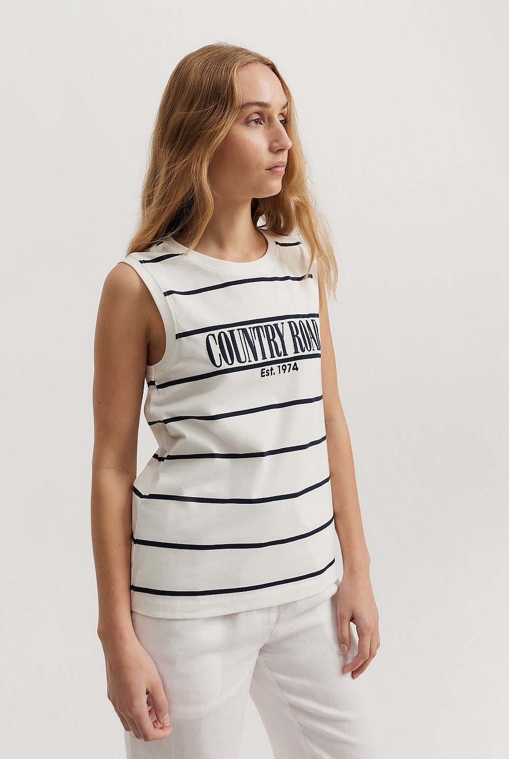 Australian Cotton Stripe Heritage Tank