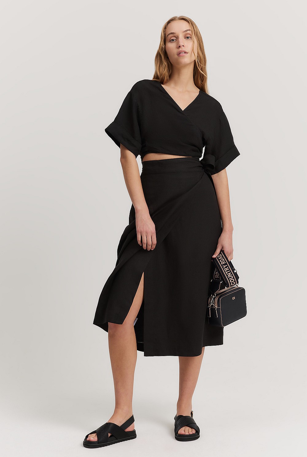 Organically Grown Linen Wrap Blouse