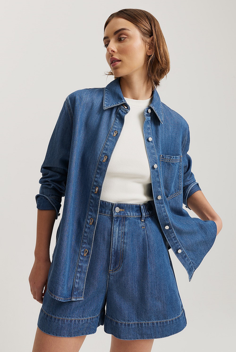 Pocket Detail Denim Shirt