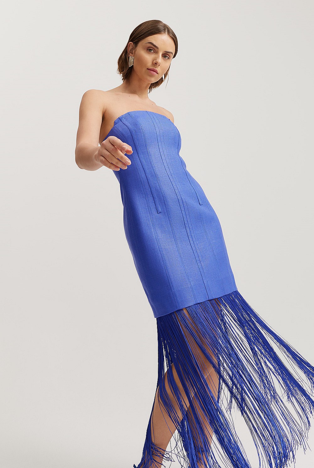 Basket Weave Strapless Dress