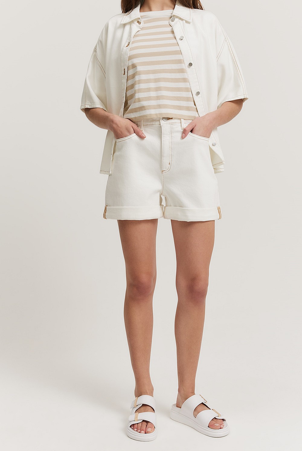 Denim Cuff Detail Short