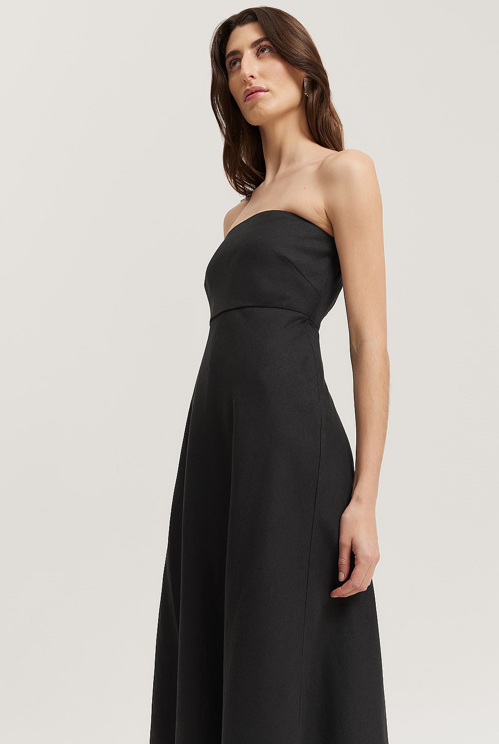 Organically Grown Linen Strapless Dress