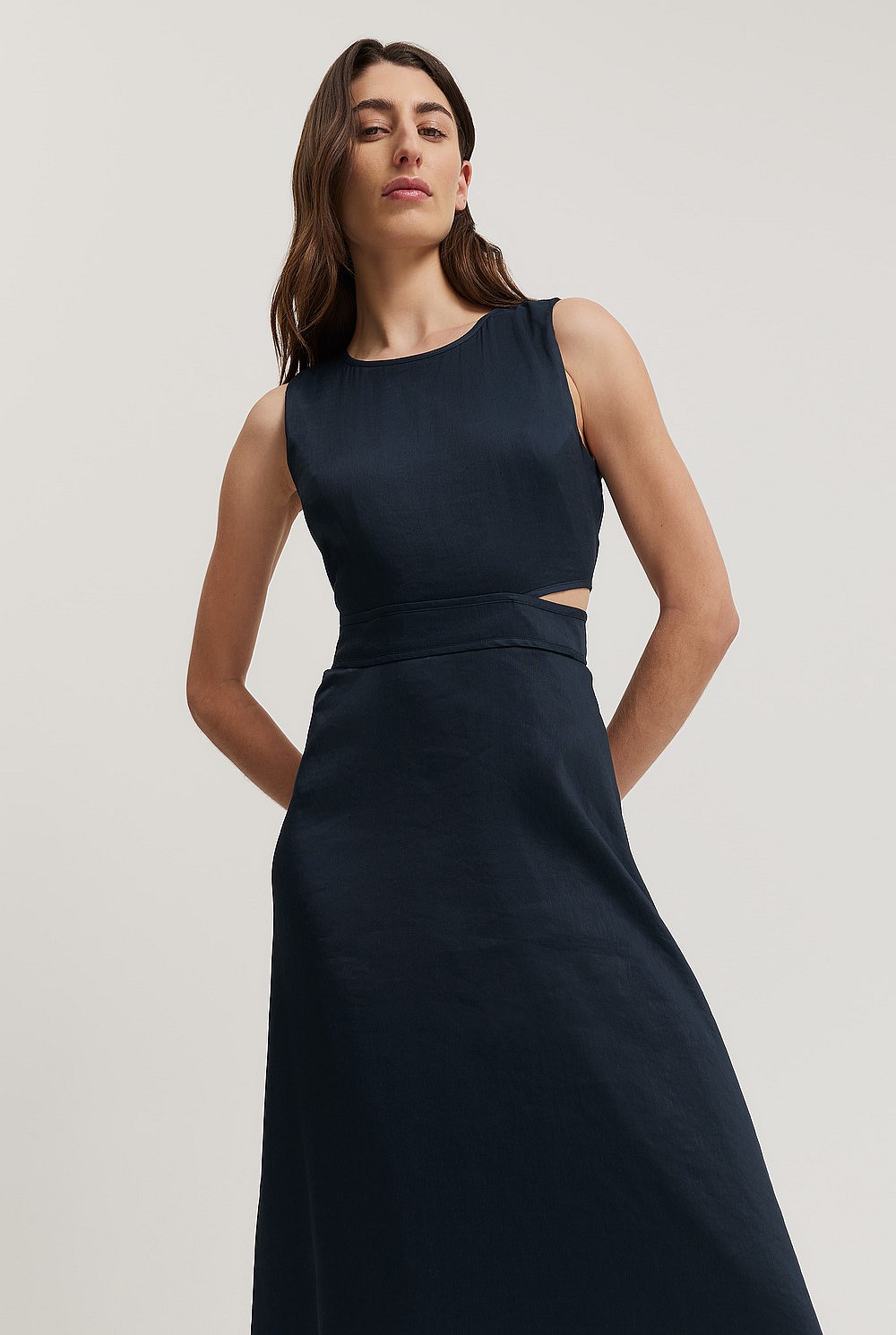 Linen Silk Maxi Dress