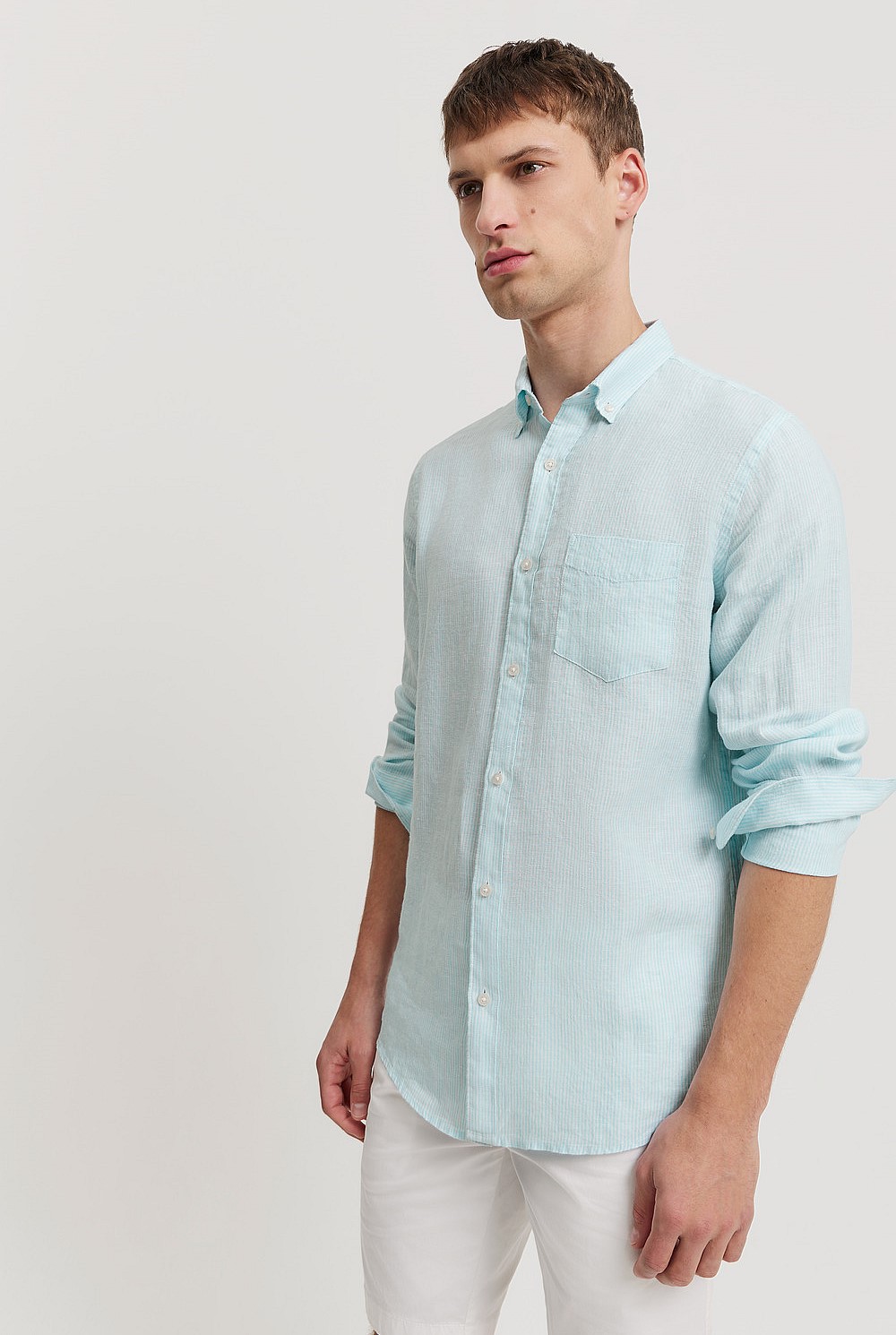 Regular Fit Organically Grown Linen Stripe Shirt