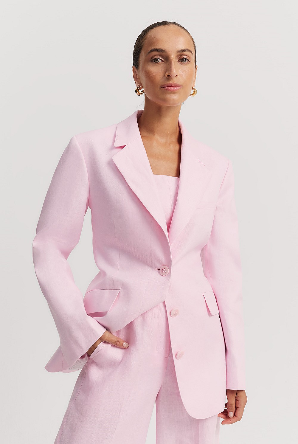 Organically Grown Linen Yarn Dyed Blazer