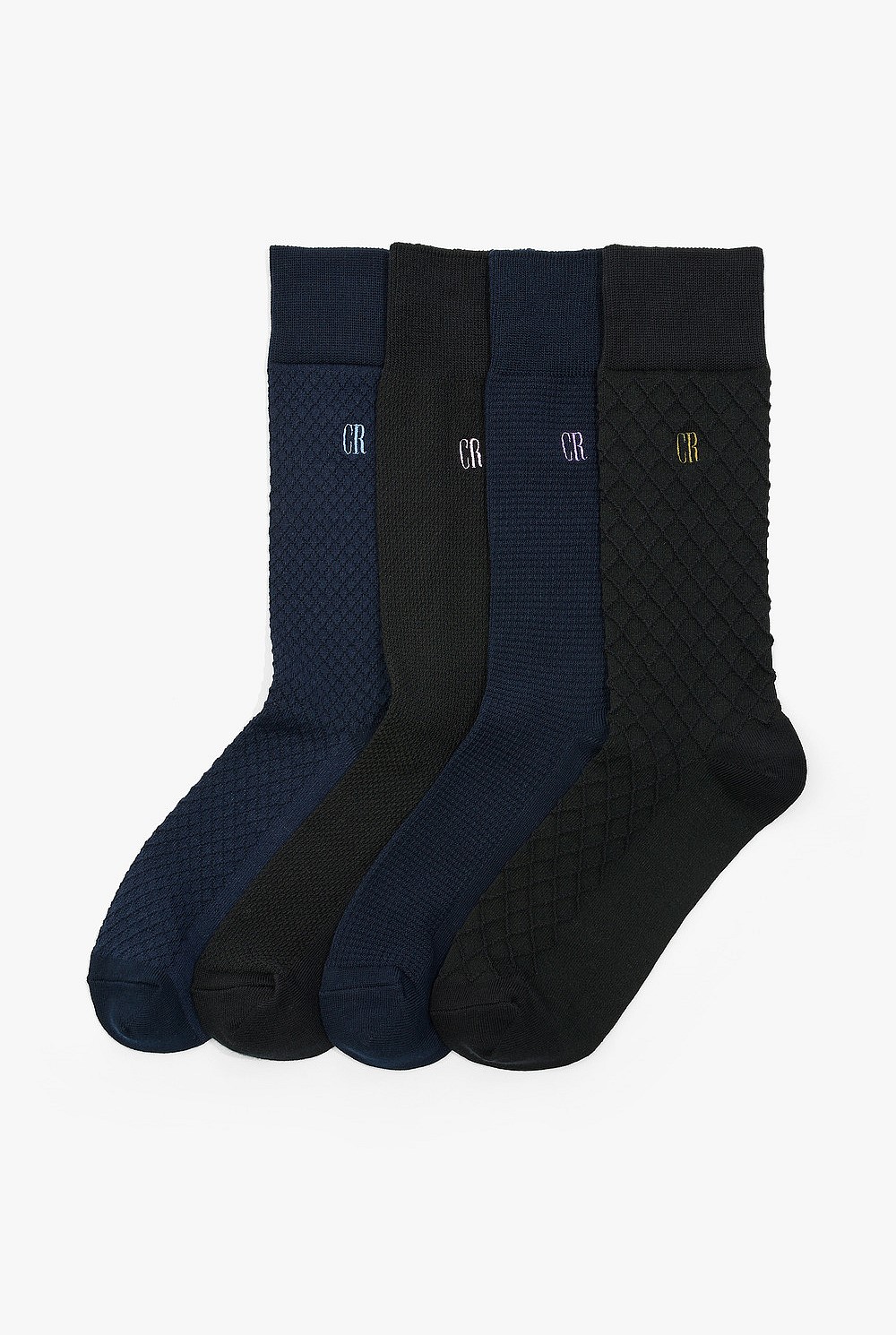 Australian Cotton Blend Textured Sock Pack of 4
