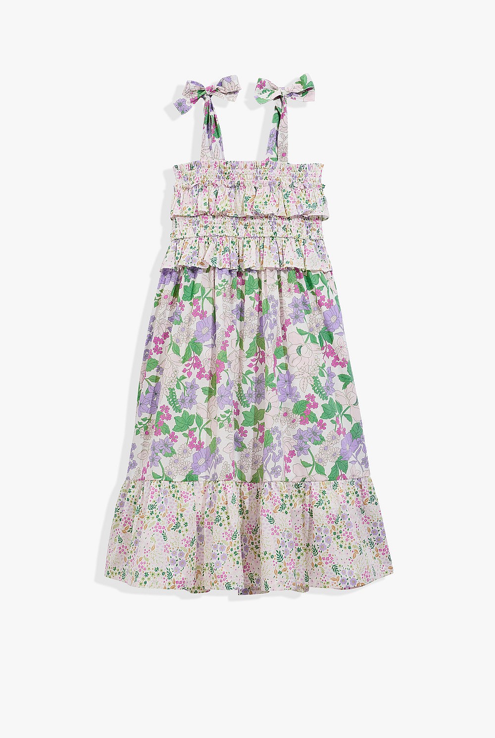 Spliced Shirred Dress