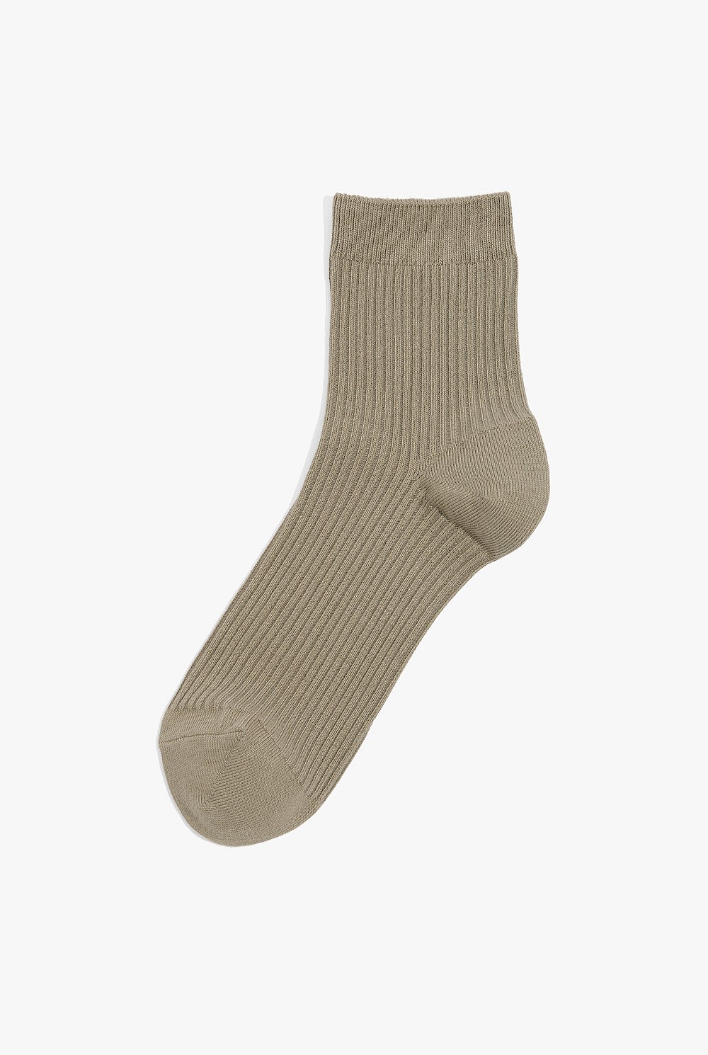 Cotton Blend Ribbed Quarter Crew Sock