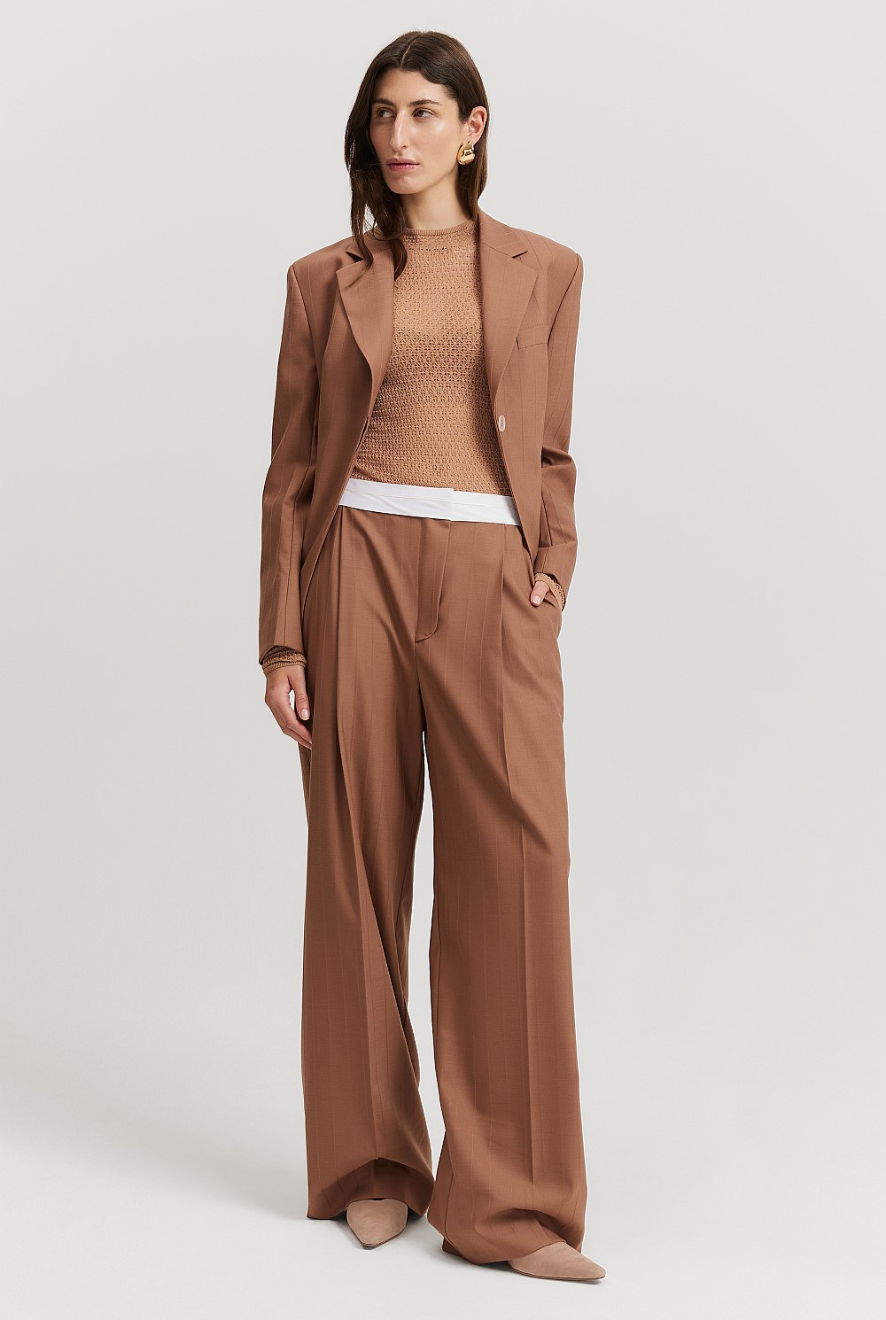 Self Stripe Pleat Pant