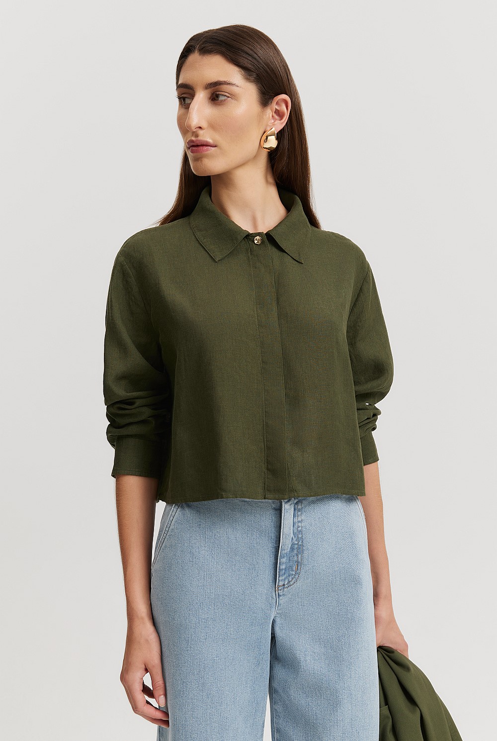 Cropped Linen Shirt