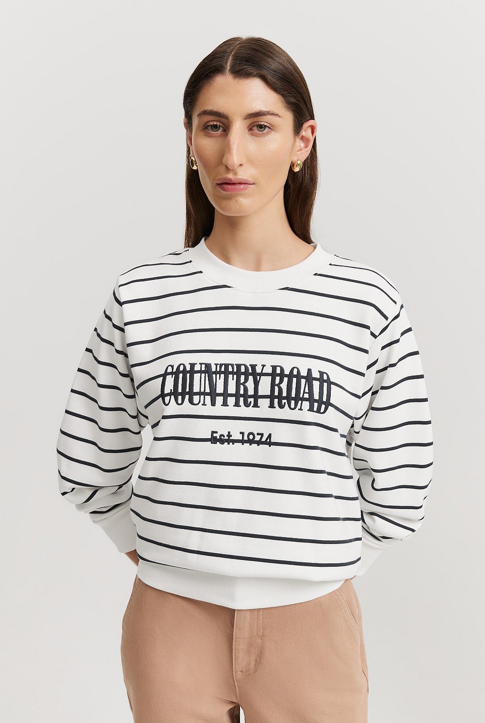 Verified Australian Cotton Stripe Heritage Sweat