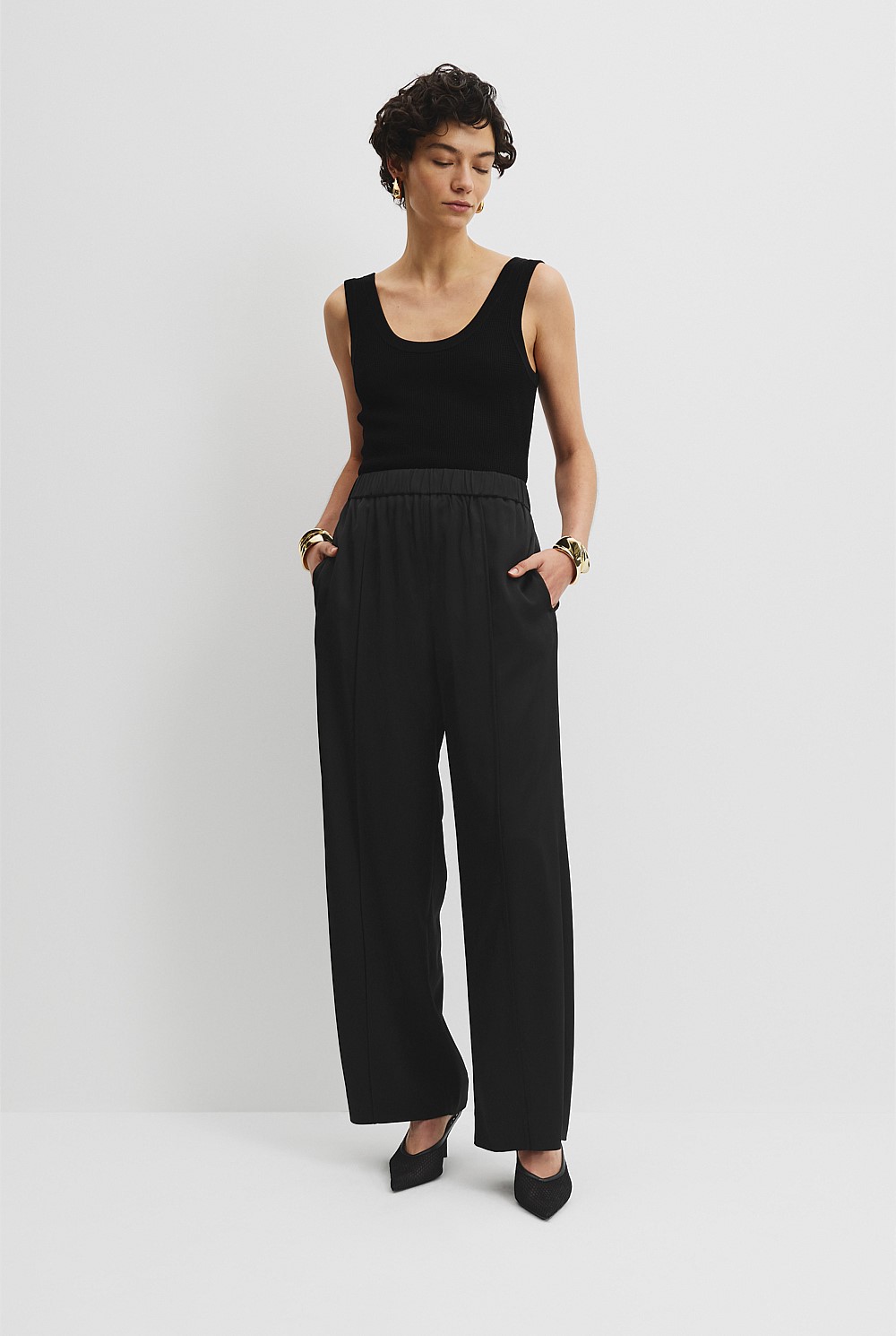 Satin Pull-On Pant