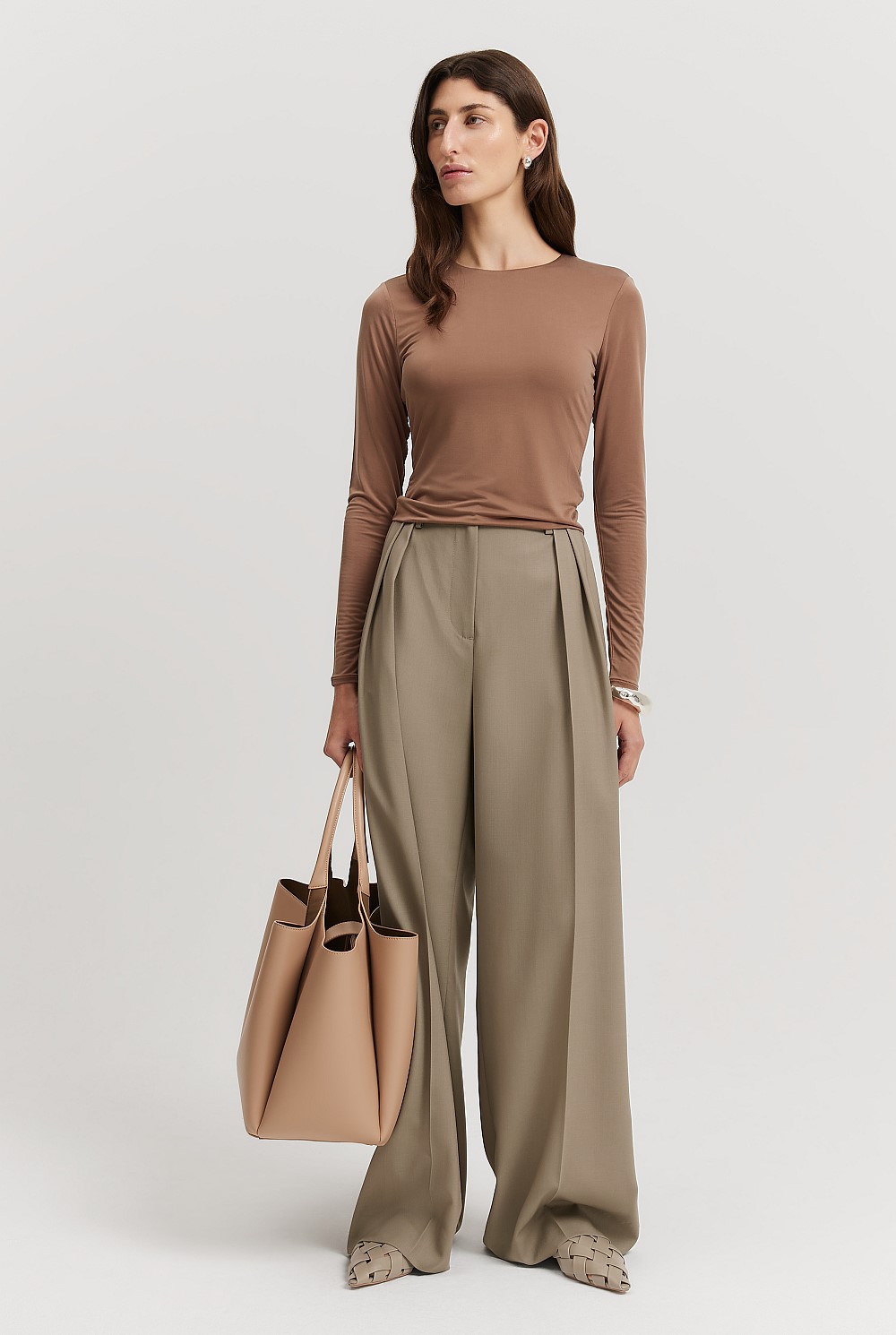 Cupro Jersey Crop Long Sleeve Top