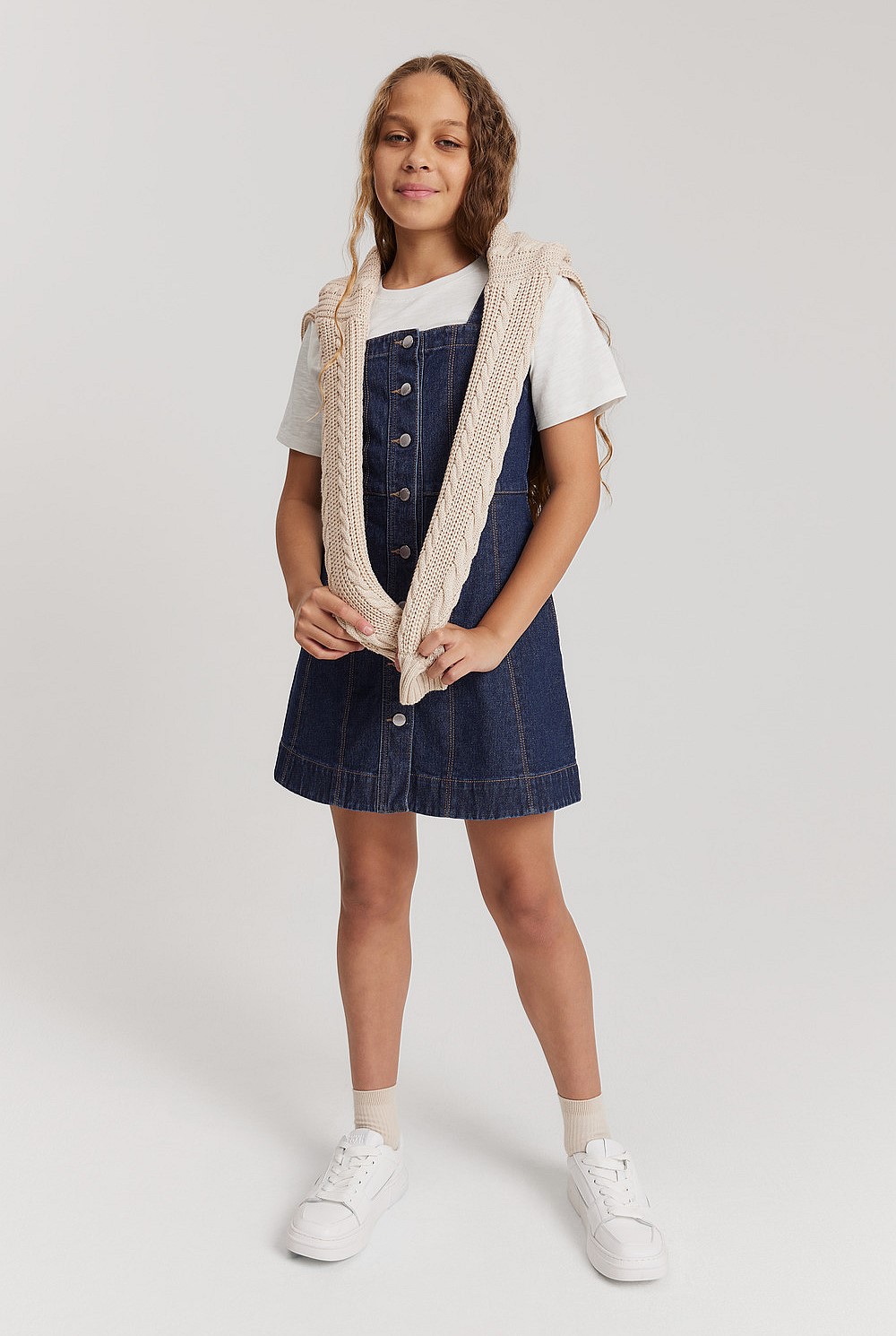 Teen Denim Pinafore Dress