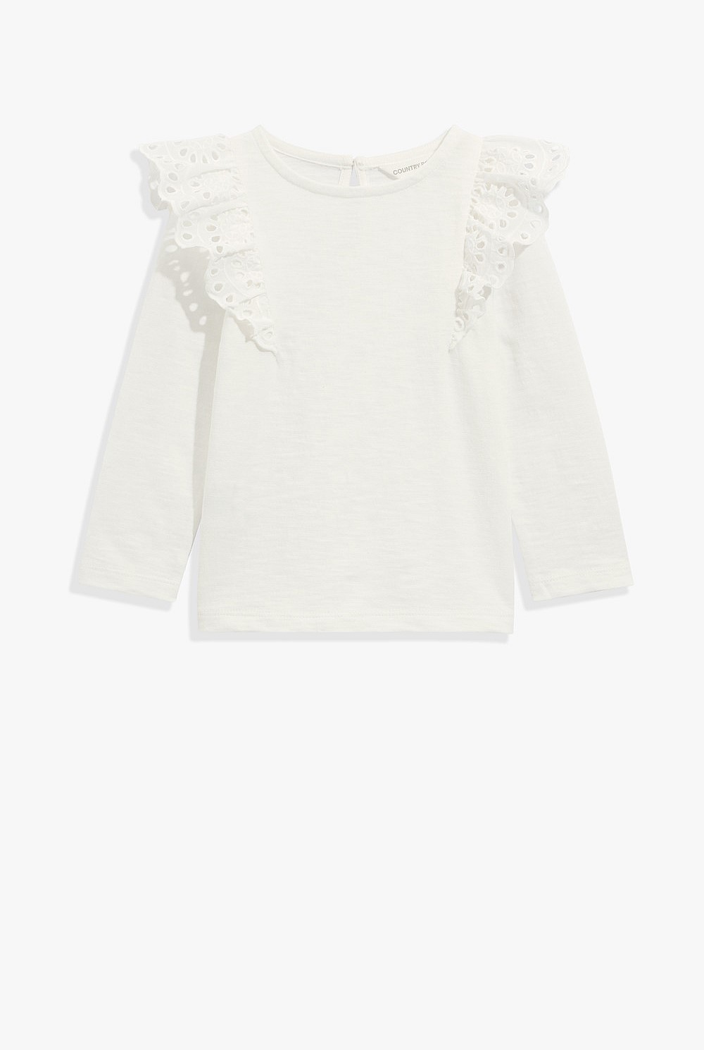 Organically Grown Cotton Broderie Frill T-Shirt