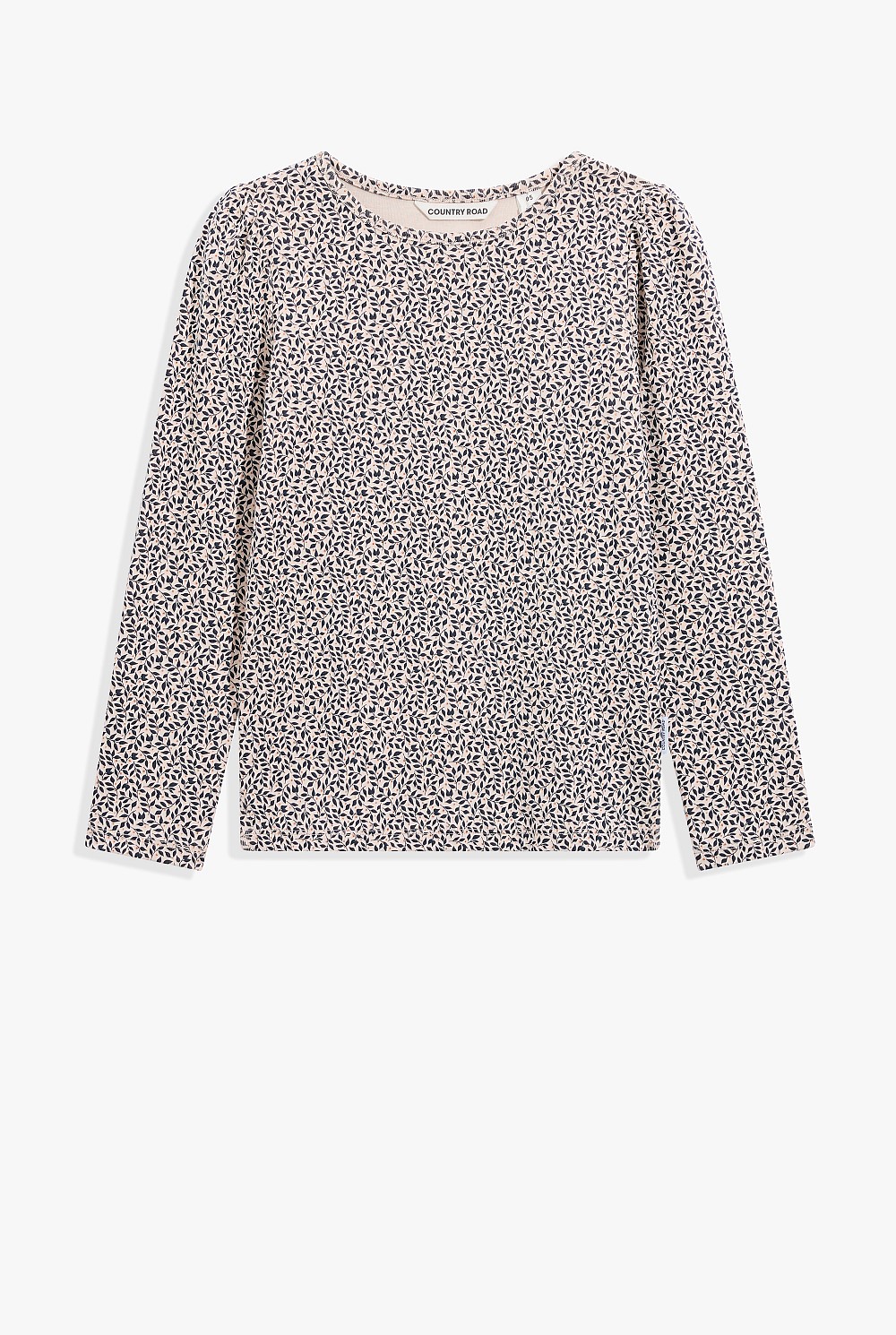 Organically Grown Cotton Blend Gathered Long Sleeve T-Shirt