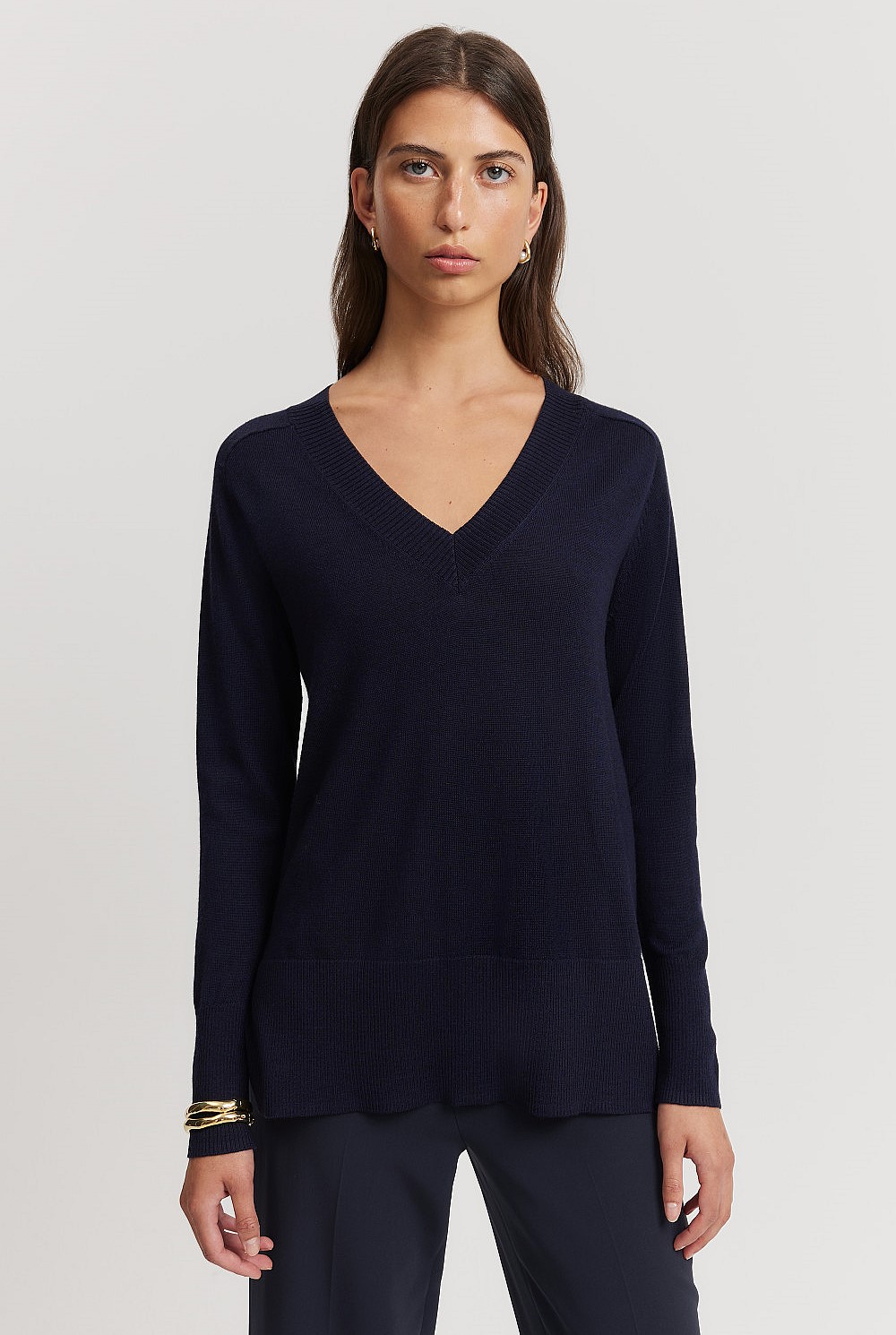 Verified Australian Merino Wool V-Neck Knit