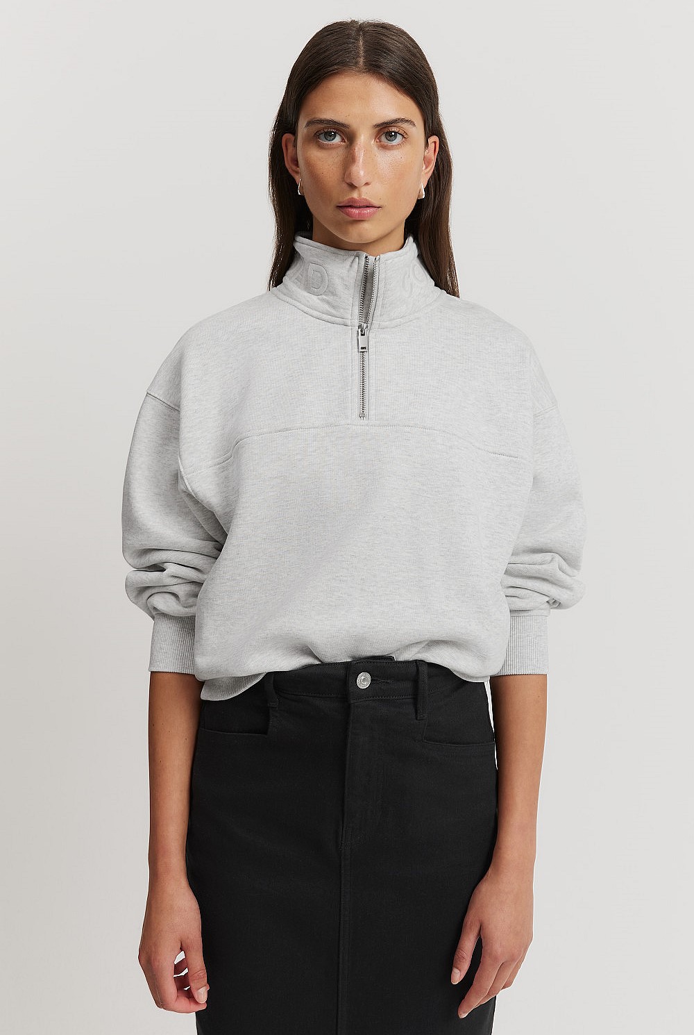 Australian Good Earth Cotton Zip Collar Sweat