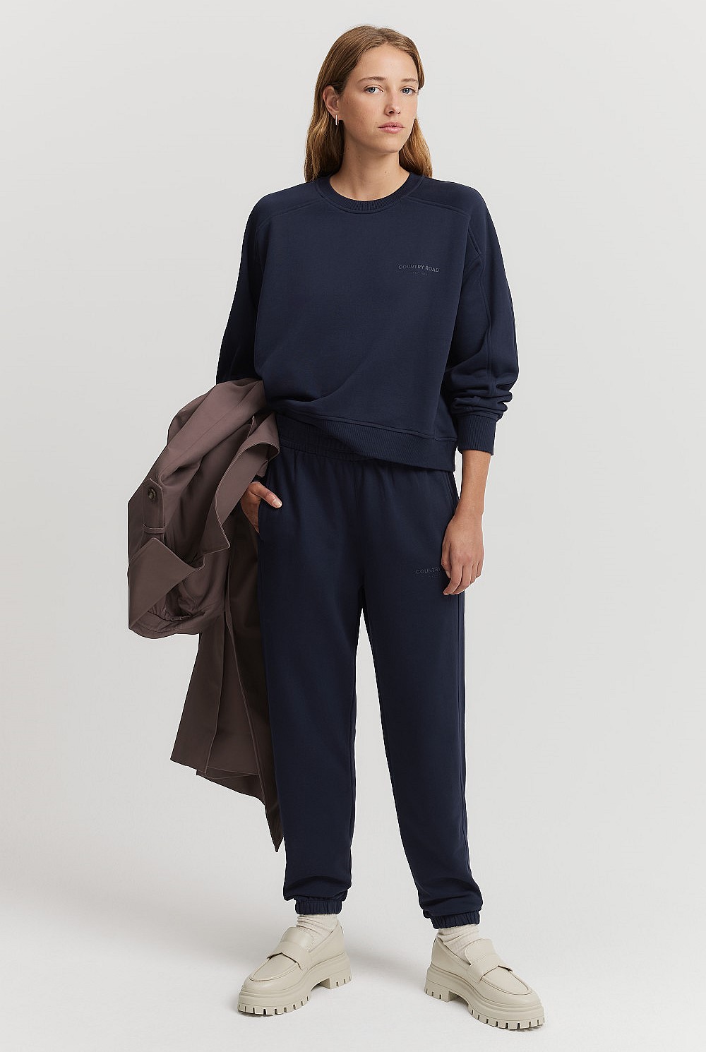 Midnight Blue Towards Circularity Sweat - Natural Fibres | Country Road