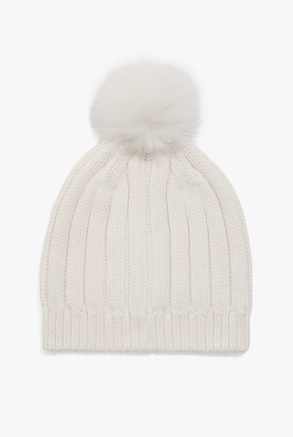 Organically Grown Cotton Blend Pom Pom Rib Beanie