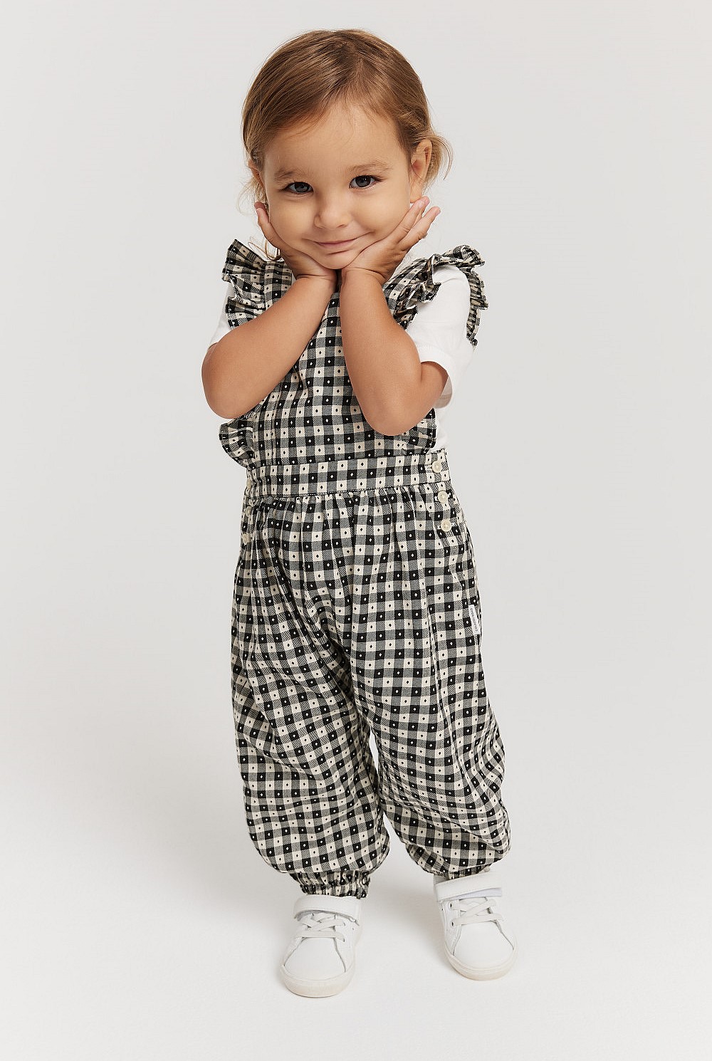 Organically Grown Cotton Frill Gingham Romper