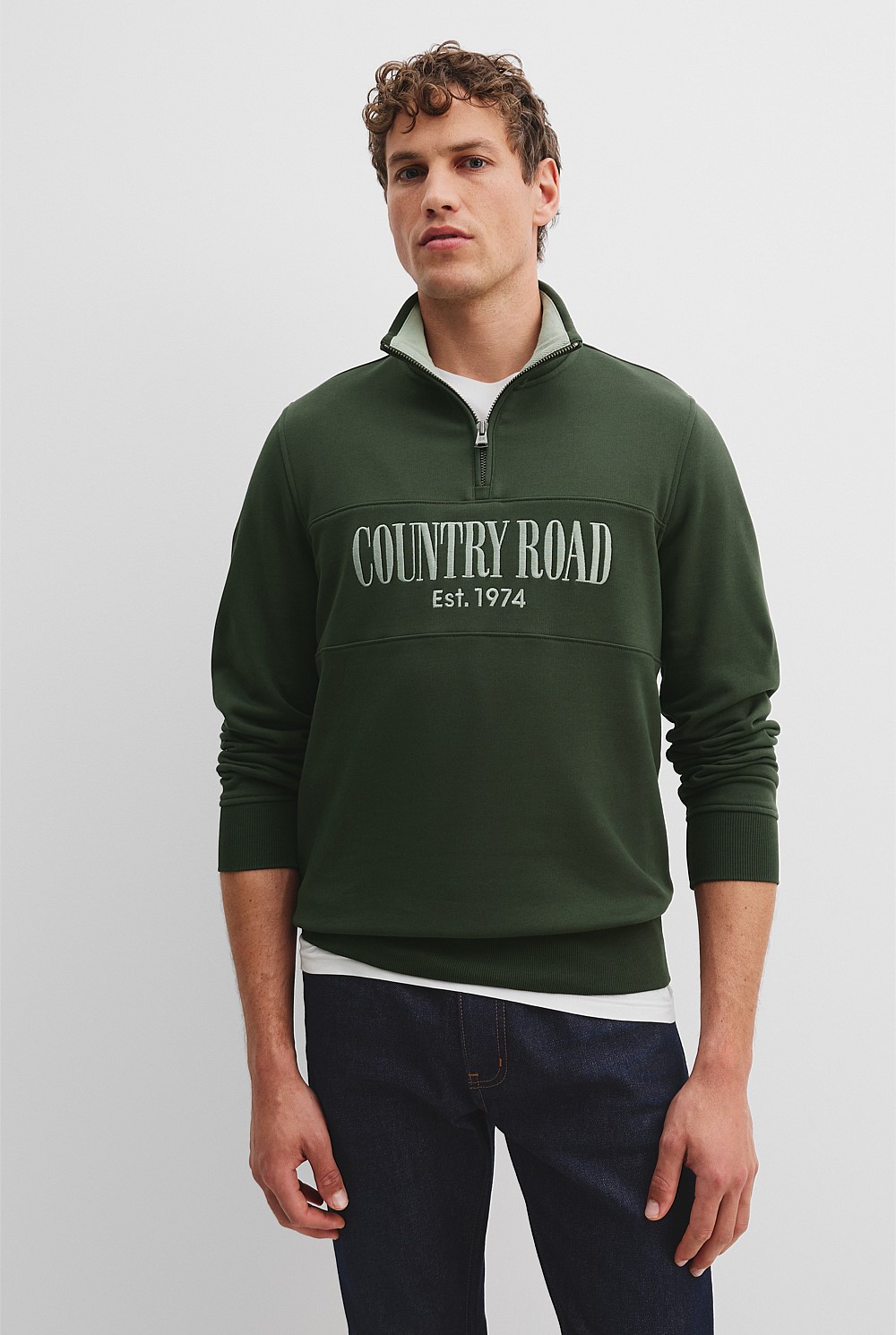 Verified Australian Cotton Half Zip Heritage Sweat