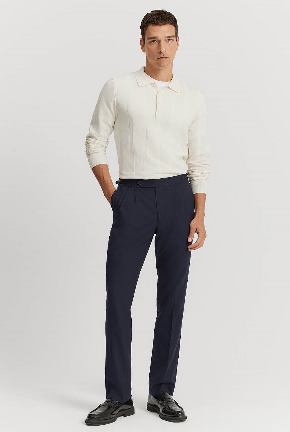 Wool Blend Buckle Pant