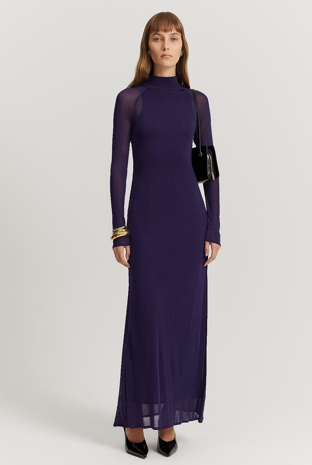 Sheer Knit Maxi Dress