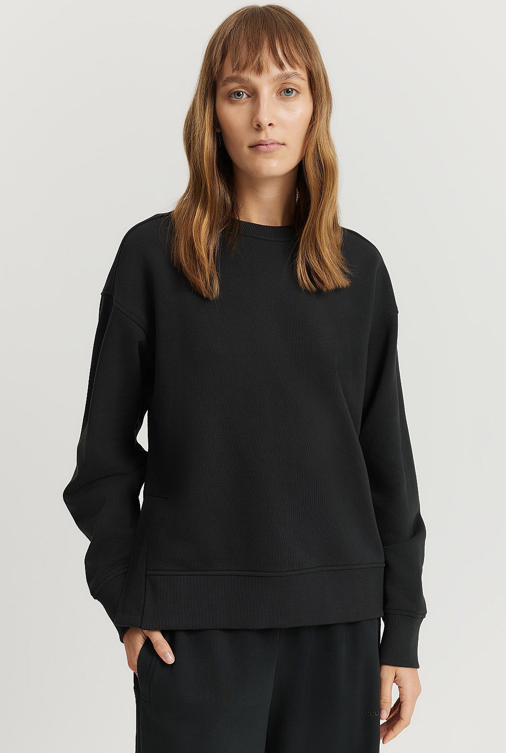 Australian Cotton Split Hem Crew Sweat