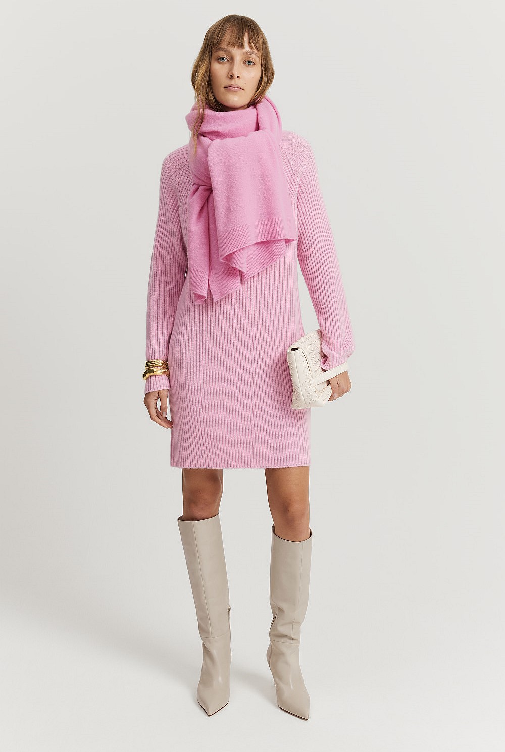 Organically Grown Cotton Blend Mini Knit Dress