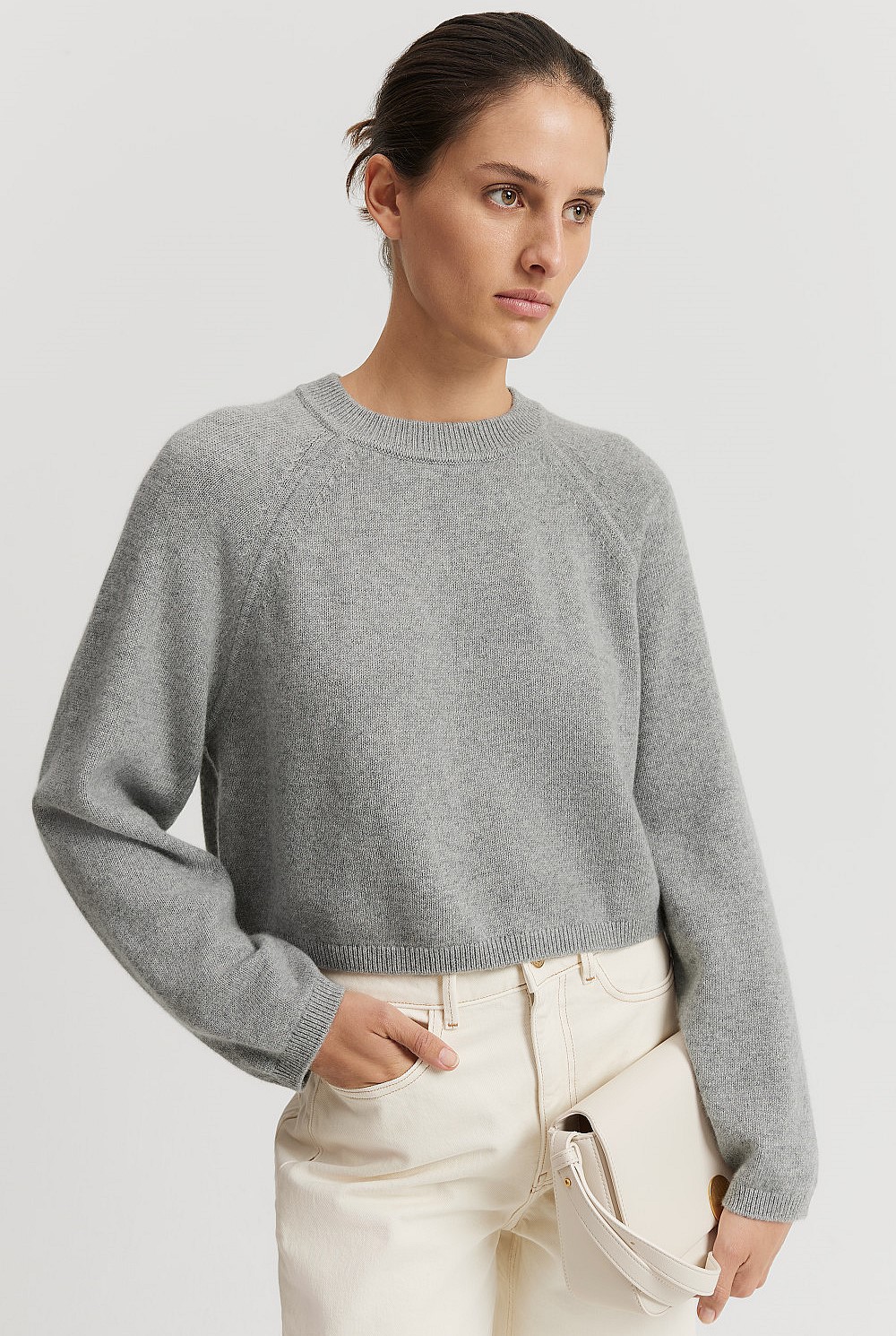 GCS-certified Cashmere Blend Crop Knit