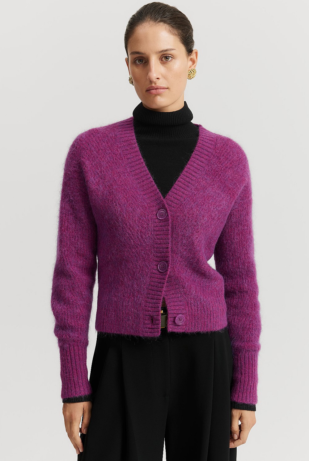 Brushed Crop Cardigan